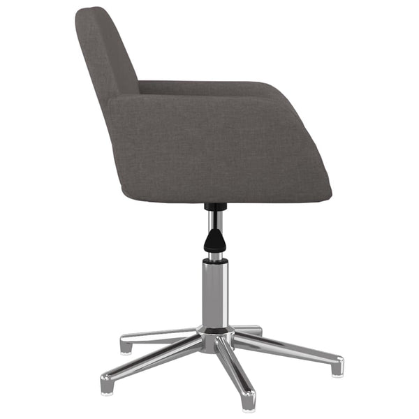 vidaXL Dining Chairs 2 pcs Swivel Dark Grey Fabric