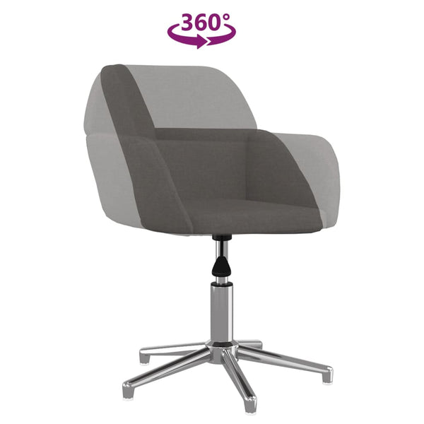 vidaXL Dining Chairs 2 pcs Swivel Dark Grey Fabric