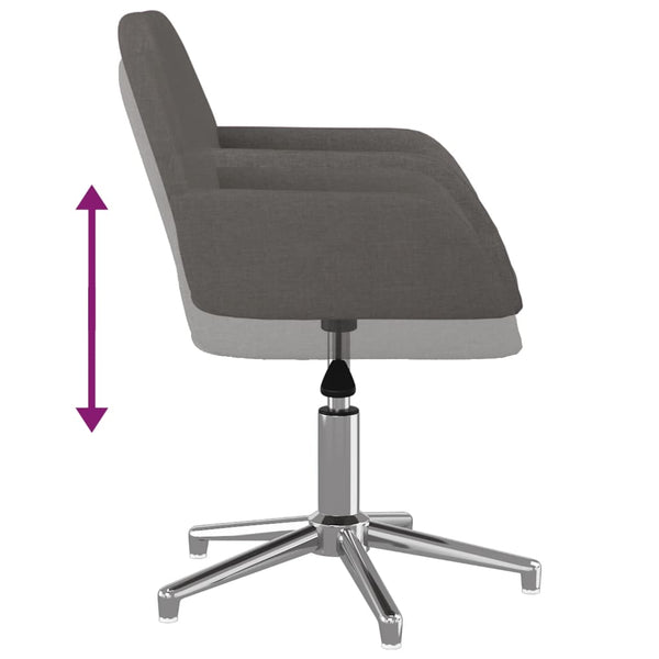 vidaXL Dining Chairs 2 pcs Swivel Dark Grey Fabric