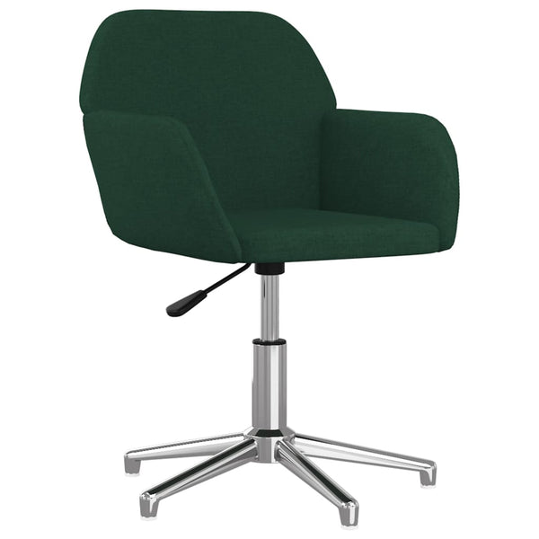 vidaXL Dining Chairs 2 pcs Swivel Dark Green Fabric