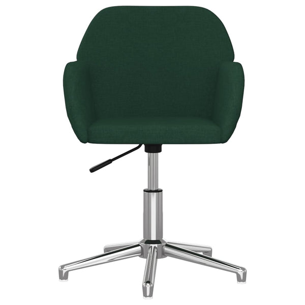 vidaXL Dining Chairs 2 pcs Swivel Dark Green Fabric