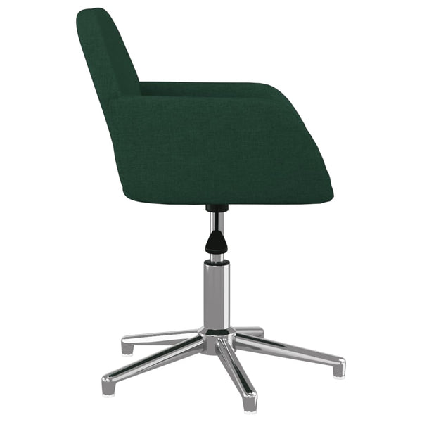 vidaXL Dining Chairs 2 pcs Swivel Dark Green Fabric