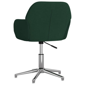 vidaXL Dining Chairs 2 pcs Swivel Dark Green Fabric