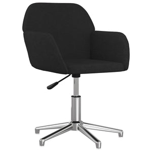 vidaXL Dining Chairs 2 pcs Swivel Black Fabric
