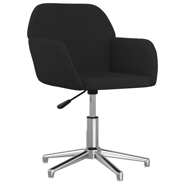 vidaXL Dining Chairs 2 pcs Swivel Black Fabric