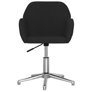 vidaXL Dining Chairs 2 pcs Swivel Black Fabric