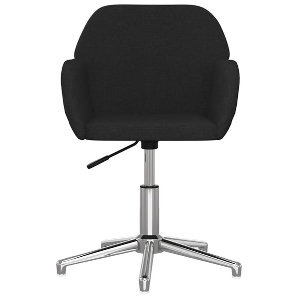 vidaXL Dining Chairs 2 pcs Swivel Black Fabric