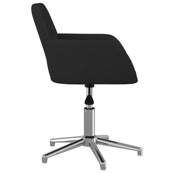 vidaXL Dining Chairs 2 pcs Swivel Black Fabric