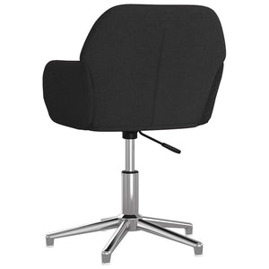 vidaXL Dining Chairs 2 pcs Swivel Black Fabric