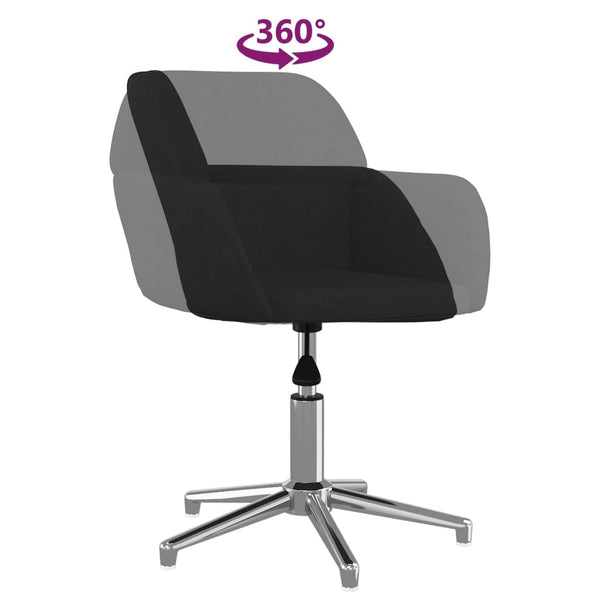 vidaXL Dining Chairs 2 pcs Swivel Black Fabric