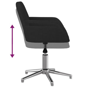 vidaXL Dining Chairs 2 pcs Swivel Black Fabric