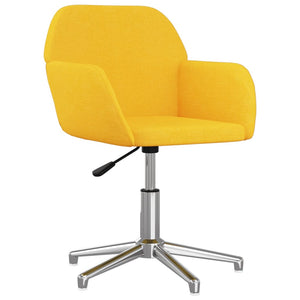 vidaXL Dining Chairs 2 pcs Swivel Mustard Yellow Fabric