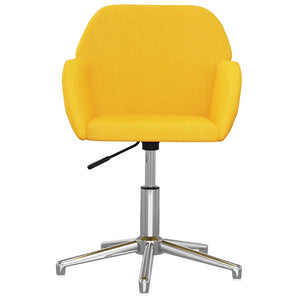 vidaXL Dining Chairs 2 pcs Swivel Mustard Yellow Fabric