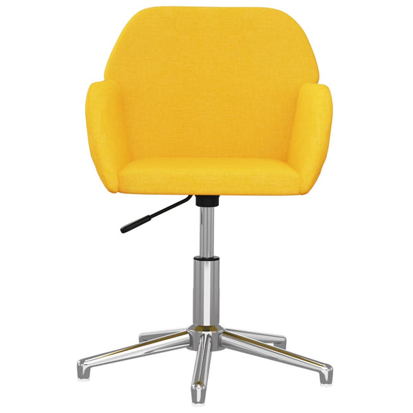 vidaXL Dining Chairs 2 pcs Swivel Mustard Yellow Fabric
