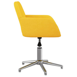 vidaXL Dining Chairs 2 pcs Swivel Mustard Yellow Fabric
