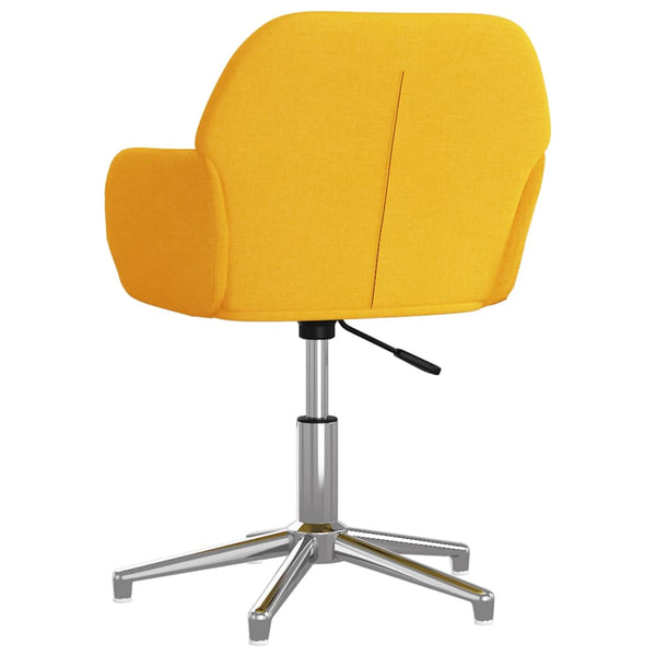 vidaXL Dining Chairs 2 pcs Swivel Mustard Yellow Fabric