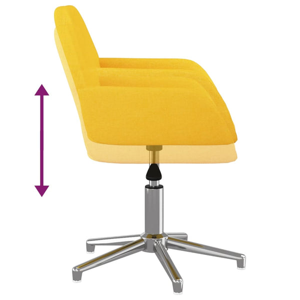 vidaXL Dining Chairs 2 pcs Swivel Mustard Yellow Fabric