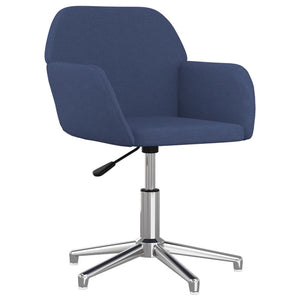 vidaXL Dining Chairs 2 pcs Swivel Blue Fabric
