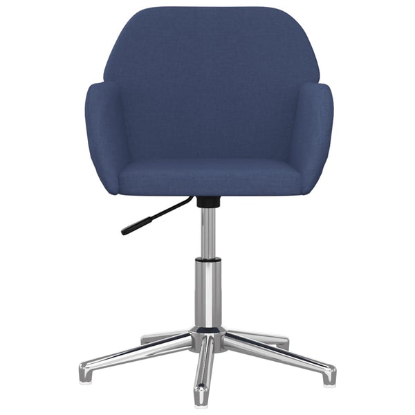 vidaXL Dining Chairs 2 pcs Swivel Blue Fabric