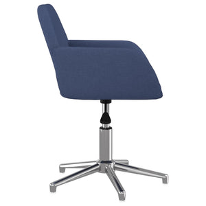 vidaXL Dining Chairs 2 pcs Swivel Blue Fabric