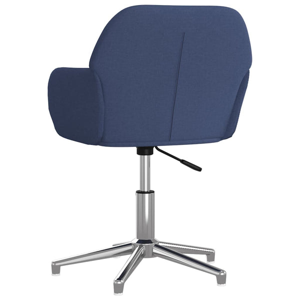 vidaXL Dining Chairs 2 pcs Swivel Blue Fabric