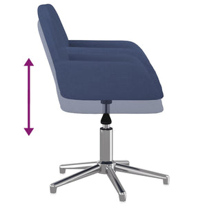 vidaXL Dining Chairs 2 pcs Swivel Blue Fabric