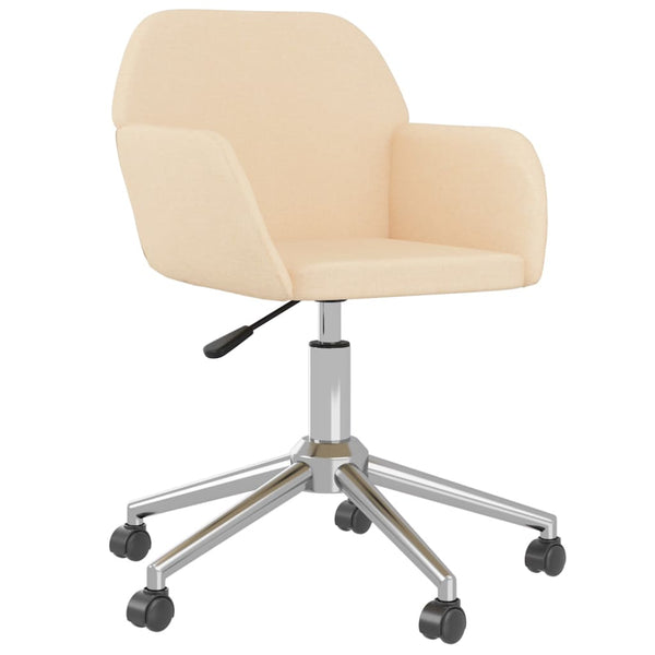vidaXL Dining Chairs 2 pcs Swivel Cream Fabric