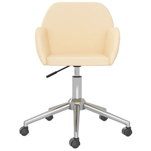 vidaXL Dining Chairs 2 pcs Swivel Cream Fabric