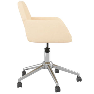 vidaXL Dining Chairs 2 pcs Swivel Cream Fabric