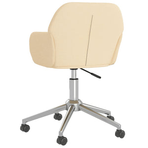 vidaXL Dining Chairs 2 pcs Swivel Cream Fabric