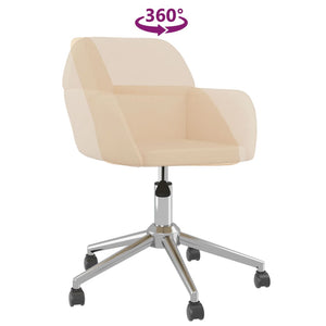 vidaXL Dining Chairs 2 pcs Swivel Cream Fabric