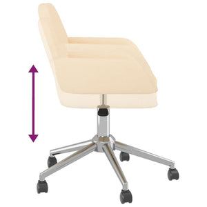 vidaXL Dining Chairs 2 pcs Swivel Cream Fabric