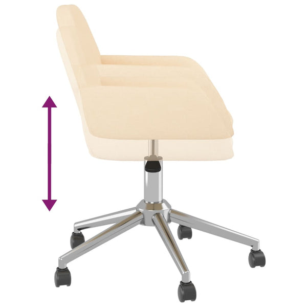 vidaXL Dining Chairs 2 pcs Swivel Cream Fabric