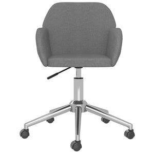 vidaXL Dining Chairs 2 pcs Swivel Light Grey Fabric