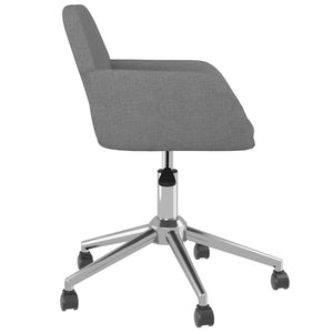 vidaXL Dining Chairs 2 pcs Swivel Light Grey Fabric