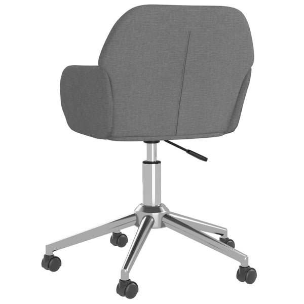 vidaXL Dining Chairs 2 pcs Swivel Light Grey Fabric