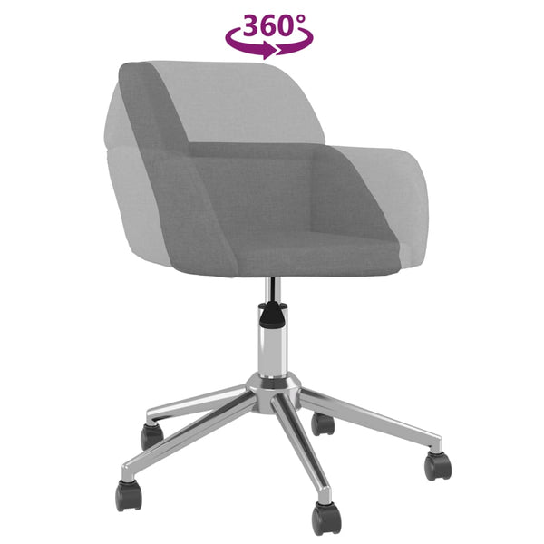 vidaXL Dining Chairs 2 pcs Swivel Light Grey Fabric