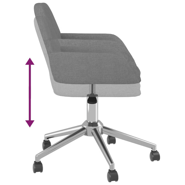 vidaXL Dining Chairs 2 pcs Swivel Light Grey Fabric