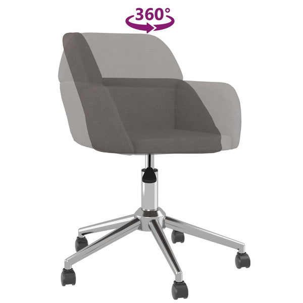vidaXL Dining Chairs 2 pcs Swivel Dark Grey Fabric