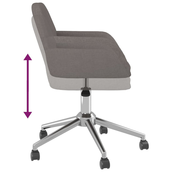vidaXL Dining Chairs 2 pcs Swivel Dark Grey Fabric