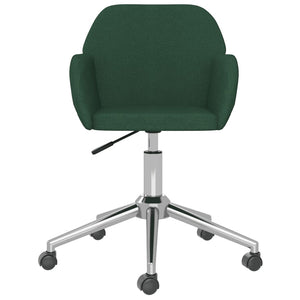 vidaXL Dining Chairs 2 pcs Swivel Dark Green Fabric