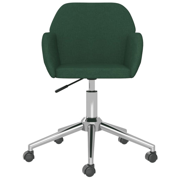 vidaXL Dining Chairs 2 pcs Swivel Dark Green Fabric