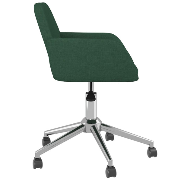 vidaXL Dining Chairs 2 pcs Swivel Dark Green Fabric