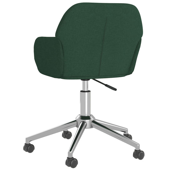 vidaXL Dining Chairs 2 pcs Swivel Dark Green Fabric