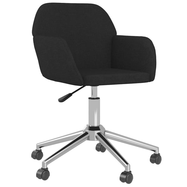 vidaXL Dining Chairs 2 pcs Swivel Black Fabric