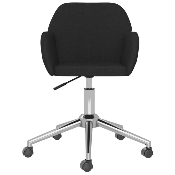 vidaXL Dining Chairs 2 pcs Swivel Black Fabric