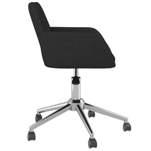 vidaXL Dining Chairs 2 pcs Swivel Black Fabric