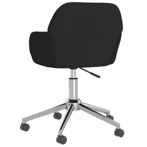 vidaXL Dining Chairs 2 pcs Swivel Black Fabric