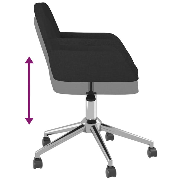 vidaXL Dining Chairs 2 pcs Swivel Black Fabric