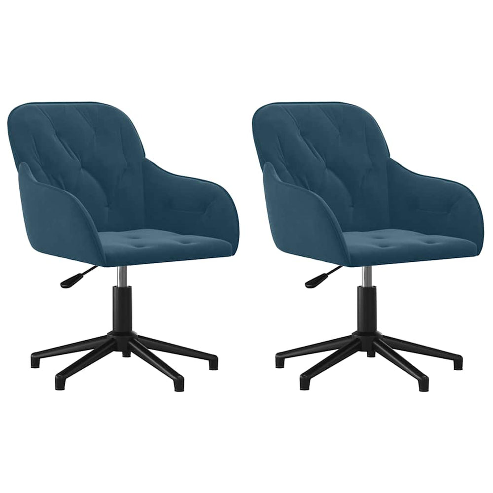vidaXL Dining Chairs 2 pcs. Swivel Blue Velvet